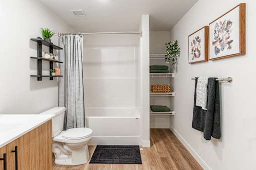 A Bathroom With a Toilet at Cadence at Griesbach, Edmonton