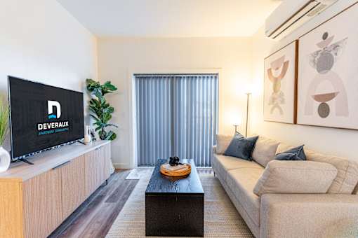 A living room at The Artisan at Rangeview, Calgary, Alberta