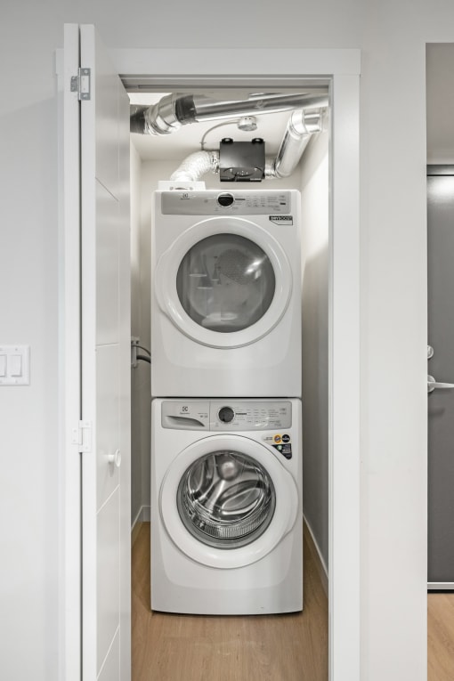 Stacked washer and dryer