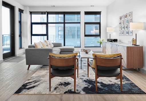 Modern Living Room at Raymond Block, Edmonton, AB