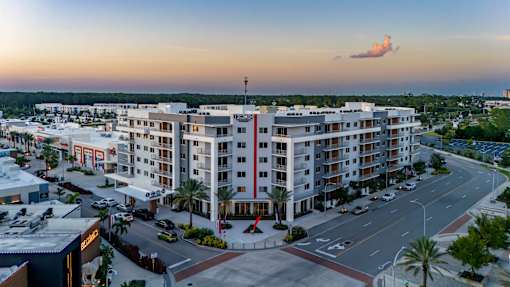 Apartment Building Exterior at Icon One, Daytona Beach, Florida
