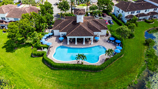 Aerial view of property at The Falls of Portofino , Naples, FL