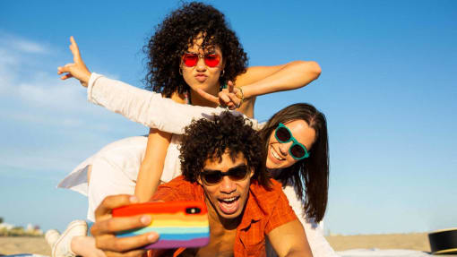 Friends Taking a Selfie at Portofino Vineyards, Florida
