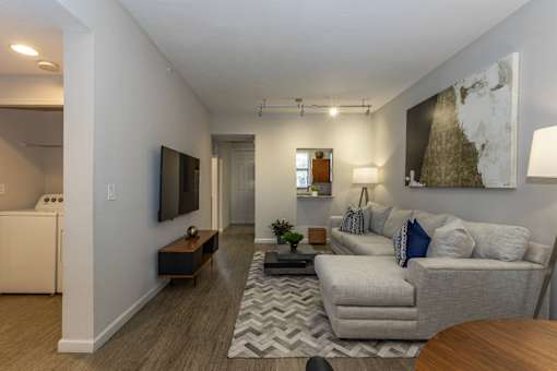 Living room with tv at Portofino Cove, Fort Myers, FL
