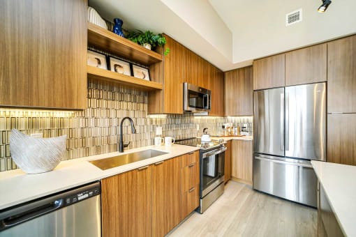 Fully Equipped Kitchen at Quantum Apartments, Fort Lauderdale