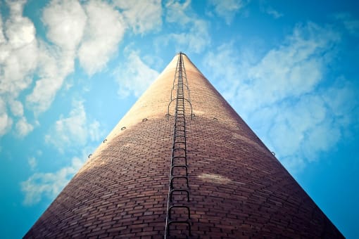 a view of the spire from the bottom of it