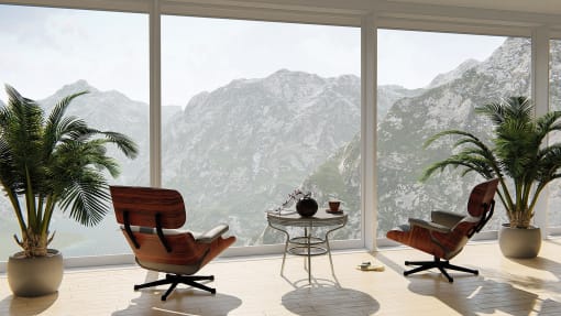 Mountain scenery from the living room