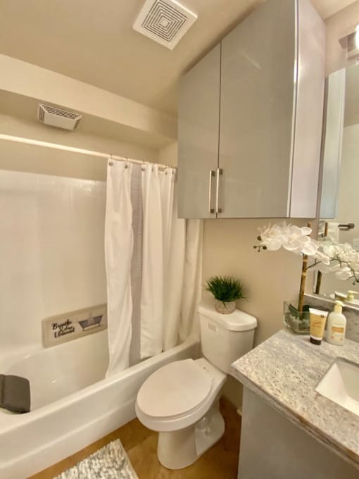 a small bathroom with a toilet and a bath tub