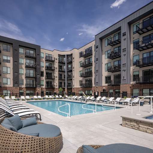 exterior shot of Lyra apartments