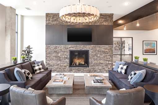 spacious lounge of centennial luxury apartments