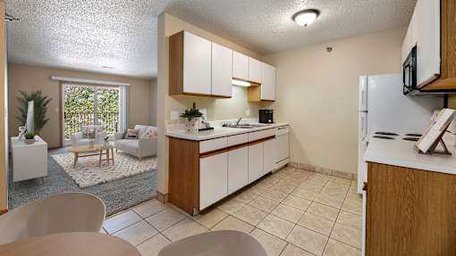 the preserve at ballantyne commons apartment kitchen and living room