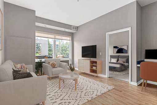 Living Room With TV at Arcata Apartments, Golden Valley, 55416