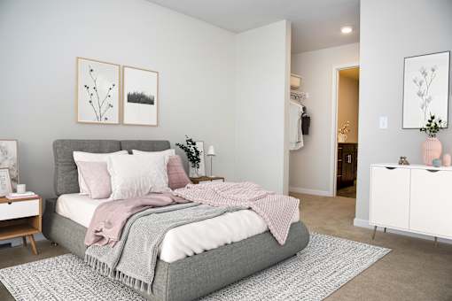 Bedroom with Bed and Bathroom