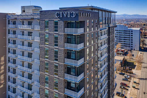 Exterior view of Civic Lofts Apartment Building