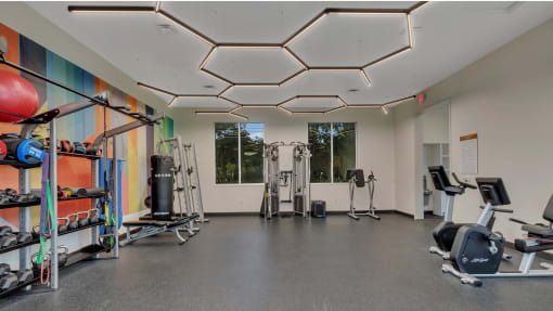 the gym at the m on hennepin apartments