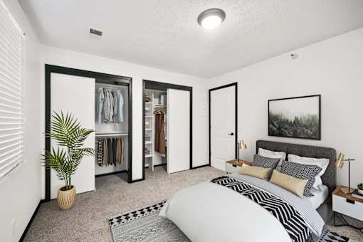 Bedroom with Bed and Closet Space