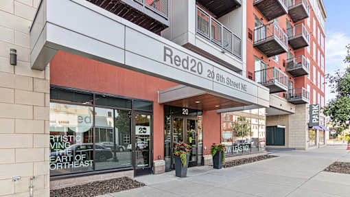 a building with a sign that reads red 264 8th street