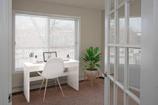Bright bonus space perfect for working at home with a view out the window.