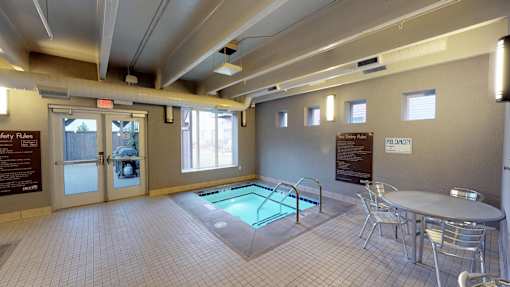 Indoor Hot Tub and Circular Table