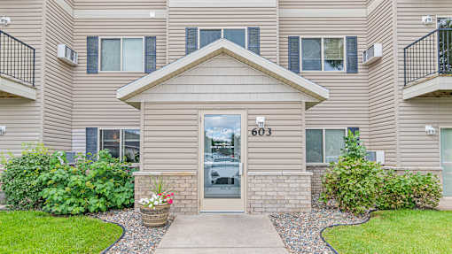 our apartments offer a walkway to the front door of our building