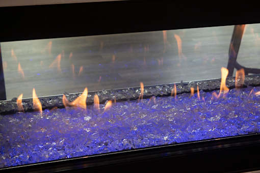 Artificial Fireplace with Blue Rocks