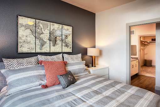 Bedroom with Bed and Walk in Closet, Attached Bathroom