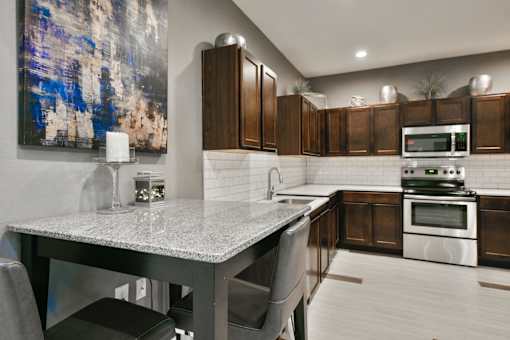 Catering Kitchen and Marble Table