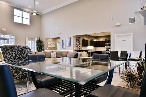 Clubhouse with Large Glass Table