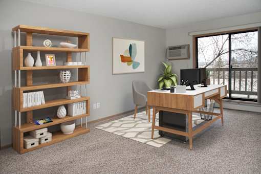 Home Office with Decorative Cabinet