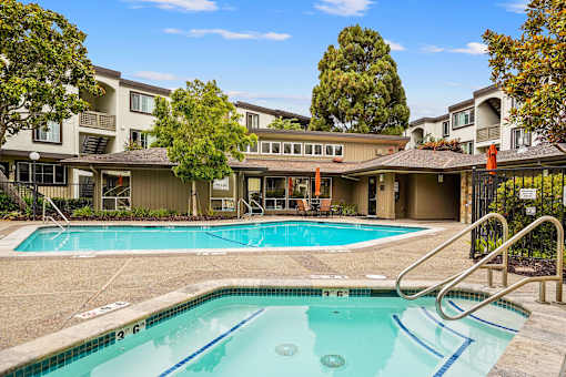 the swimming pool at our apartments