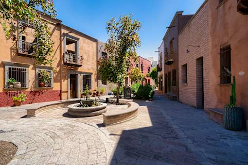 A cobblestone street at Bautista Apartments, Tucson, 85745