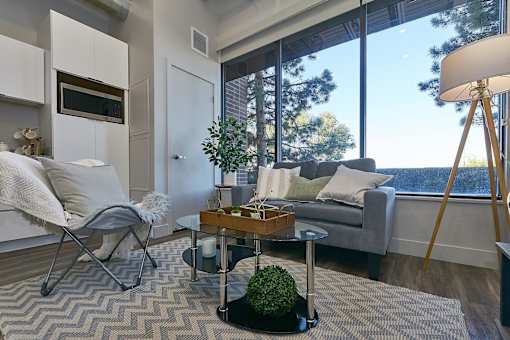 Couch and table at Brickside Heights Apartments, Millcreek, UT