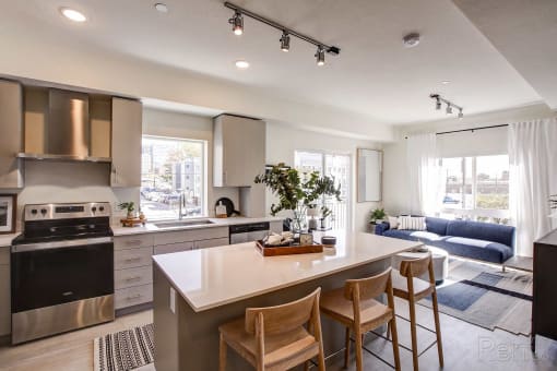 Kitchen Island at Paperbox Lofts, Salt Lake City, UT, 84101
