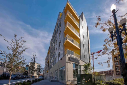 View of the building from the side at Paperbox Lofts, Utah, 84101