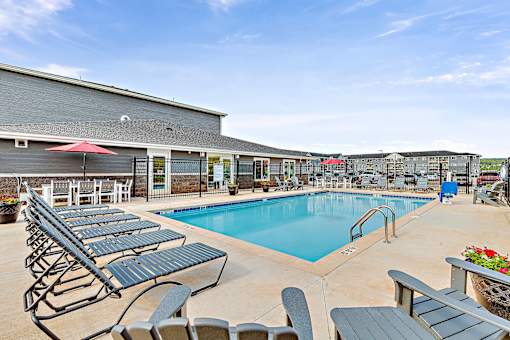 take a dip in our resort style pool at Red Rock Apartments, Rapid City, SD, 57702