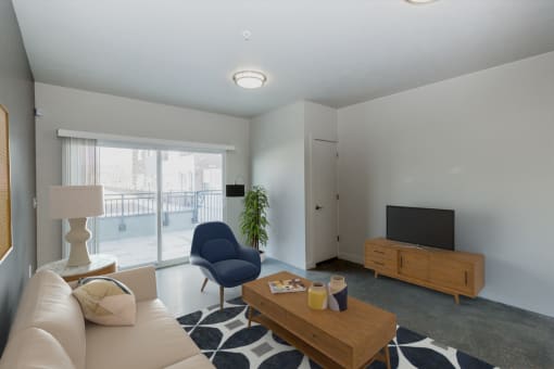 Living interior at Wilmington Flats Apartments, Salt Lake City, UT