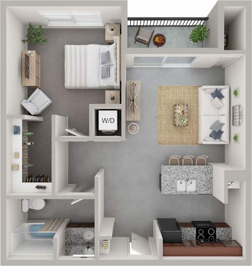 1 bed 1 bath at Wilmington Flats Apartments, Salt Lake City, UT, 84106