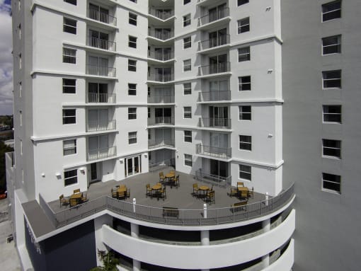 a view of the hotel from our balcony