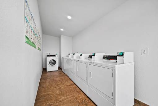 A white washing machine is on the right side of the image.