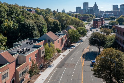 Pool city views college hill downtown providence Rhode Island State House Route 195 95 Brown university RISD