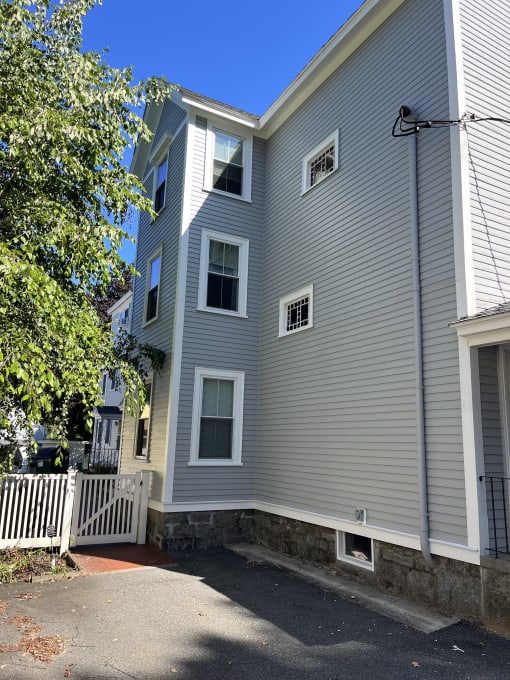 a view of the back of the house from the street