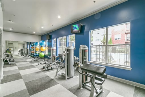Fitness center at The Atlantic North Highland, Charlotte