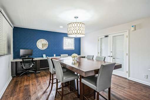 Business Center with Center Table and Computer Monitor at Boca Colony Apartments, Boca Raton