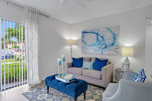 living room with couch at Boca Colony Apartments, Boca Raton, FL, 33433