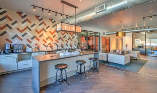 Resident Lounge with Media and Coffee Station. at The Atlantic McKinney Ranch, McKinney, 75070