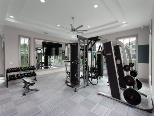 Ultra-Modern 24-Hour Fitness Center with Cardio and Lifting Stations. at The Atlantic Palms at Tradition, Port St Lucie, FL, 34987