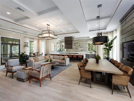 Resident Lounge with Coffee Station and Bollards Area. at The Atlantic Palms at Tradition, Port St Lucie