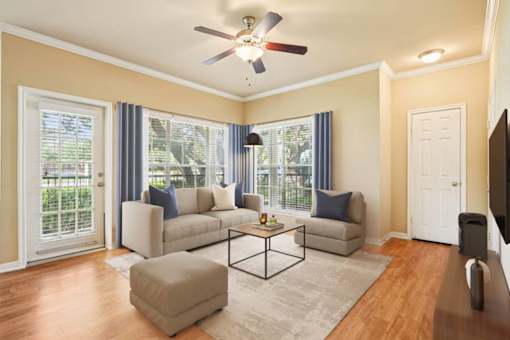 Bright Living Room at Reserve at Canyon Creek, San Antonio