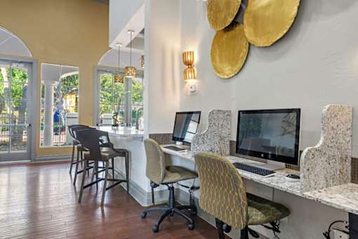 Work stations at Reserve at Canyon Creek, San Antonio