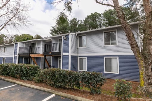 Apartment building exterior at The Atlantic North Springs, Dunwoody, GA, 30350.
